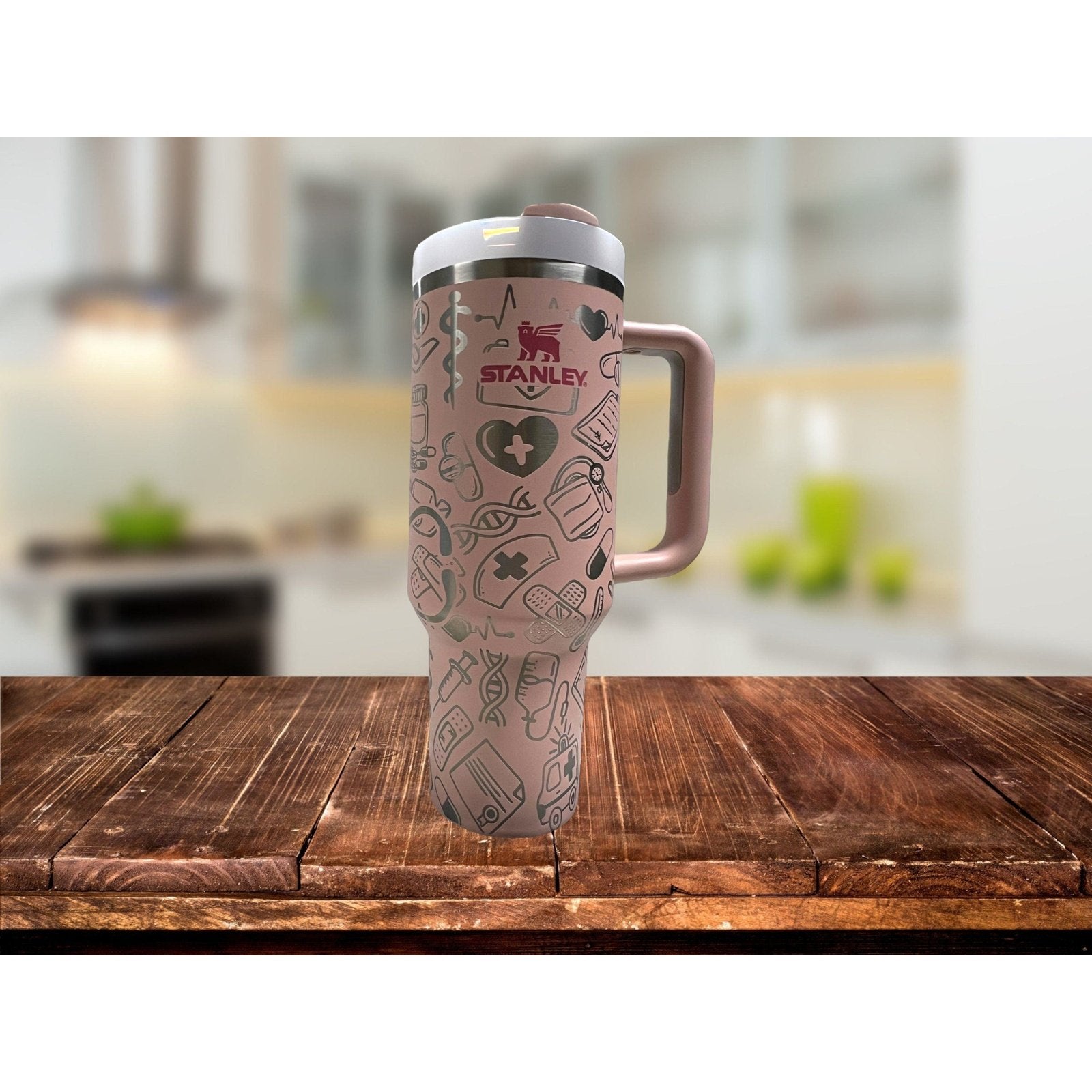 Cherry Blossoms 40oz Tumbler With Handle, Lid, Straw, Laser
