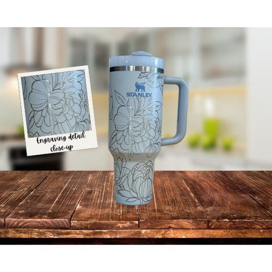 Products :: Floral Engraved Stanley Tumbler