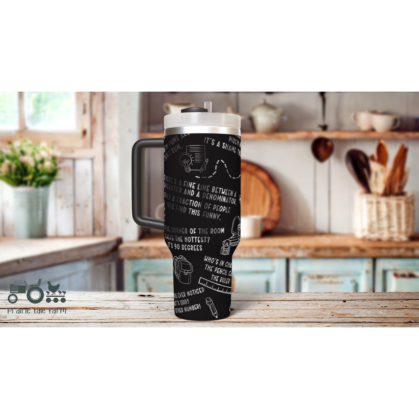 Math Teacher, Algebra Teacher, Funny Laser Engraved 40 oz Tumbler with Handle Lid and Straw. Double Wall Insulated Cup