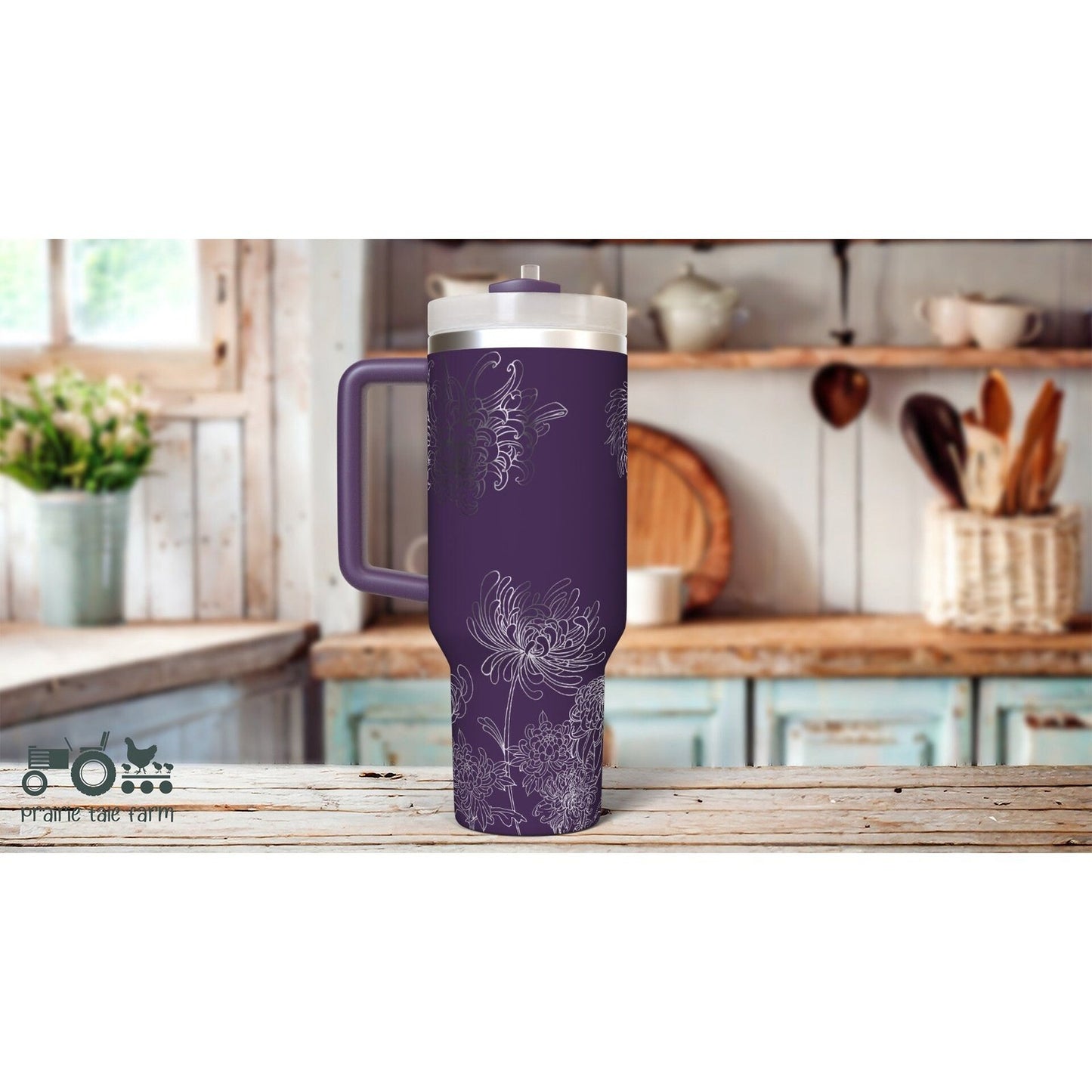 Mums 40 oz Tumbler with Handle, Lid, Straw, Laser Engraved Tumbler, Double Wall Insulated Cup