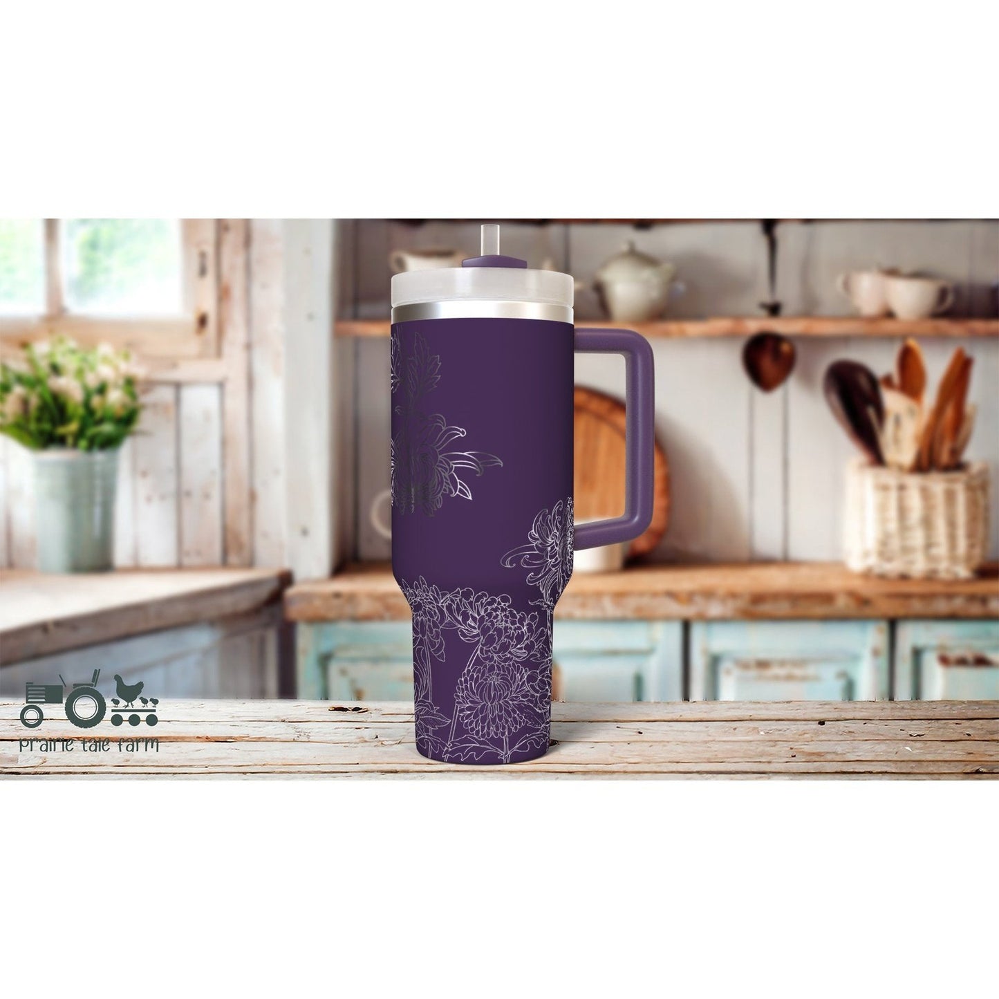 Mums 40 oz Tumbler with Handle, Lid, Straw, Laser Engraved Tumbler, Double Wall Insulated Cup